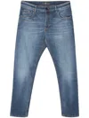 Pt Torino Logo-patch Tapered Jeans In Blue