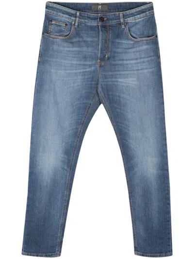 PT TORINO LOGO-PATCH TAPERED JEANS