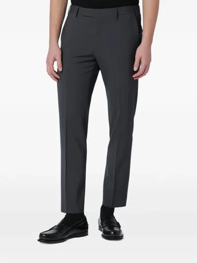 Pt Torino Grey Trousers In Wool Blend In Multi