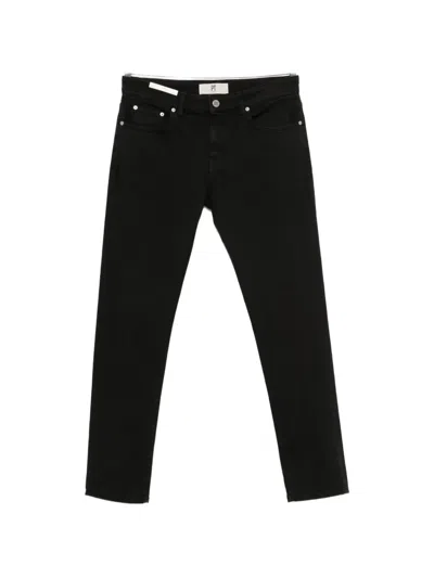 Pt Torino Logo-patch Jeans In Black