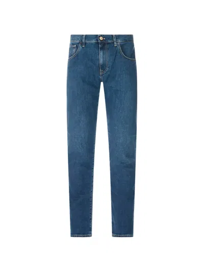 Pt Torino Logo-patch Jeans In Blue
