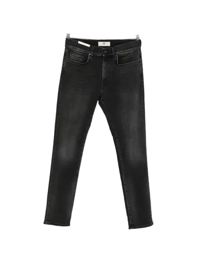 Pt Torino Logo-patch Slim-fit Jeans In Black