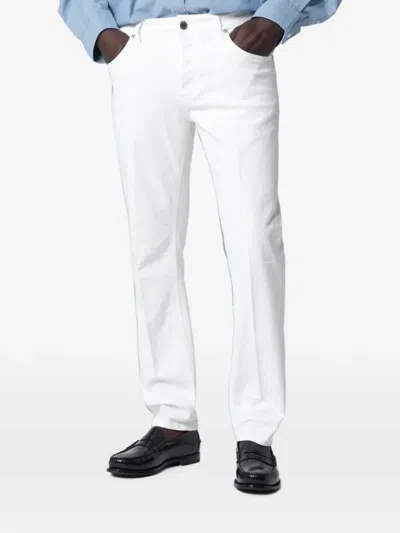 Pt Torino Logo-patch Tapered-leg Jeans In White