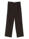 Pt Torino Dark Brown Tailored Trousers With Structured Silhouette In Brown