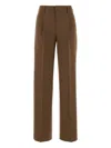 Pt Torino Stretch Wool Lola Trousers Featuring Pockets In Brown
