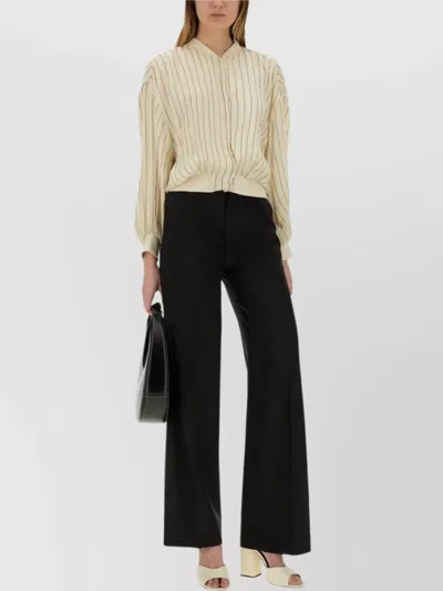 Pt Torino "lola" Wide-leg Trousers With Pockets And Belt Loops