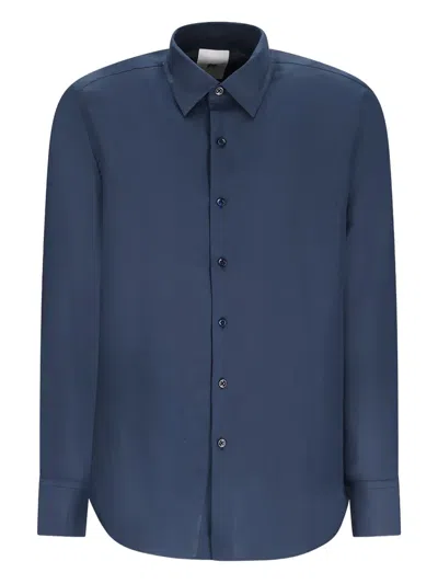 Pt Torino Long-sleeve Button-down Shirt In Blue