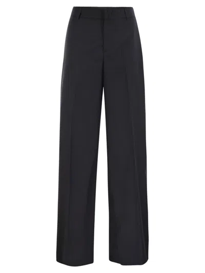 Pt Torino Lorenza - Lyocell And Cotton Trousers In Black
