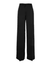 PT TORINO 'LORENZA' BLACK RELAXED PANTS WITH WELT POCKETS IN VISCOSE WOMAN
