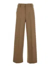 Pt Torino Lorenza Half Elasticated Belt Pants In Brown
