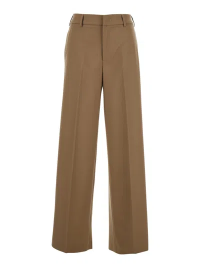 PT TORINO BEIGE FIVE POCKET TROUSERS IN WOOL BLEND WOMAN