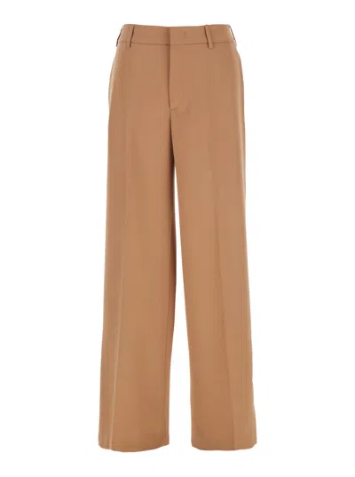 Pt Torino Lorenza Half Elasticated Belt Pnts In Beige