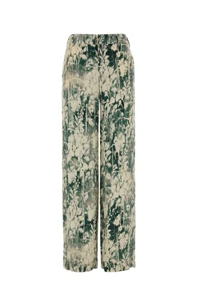 Pt Torino Lorenza Satin Wide Leg Printed Trousers In Multi