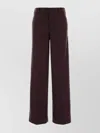 Pt Torino Melange Grape Wool Blend Lorenza Palazzo Pant In Burgundy