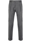 Pt Torino Low-rise Tapered Tailored Trousers In Grey