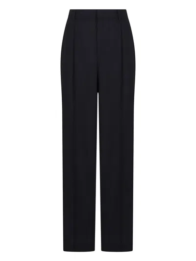 Pt Torino Luxe Wool Pants With Zip And Hook Closure For Women In Blue