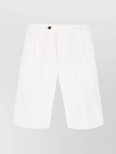 Pt Torino Lyocell Blend Shorts Back Pockets In White