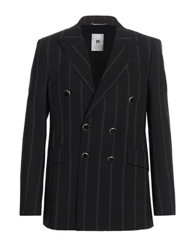 Pt Torino Man Blazer Black Size 40 Virgin Wool, Elastane