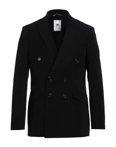 Pt Torino Man Blazer Black Size 42 Virgin Wool