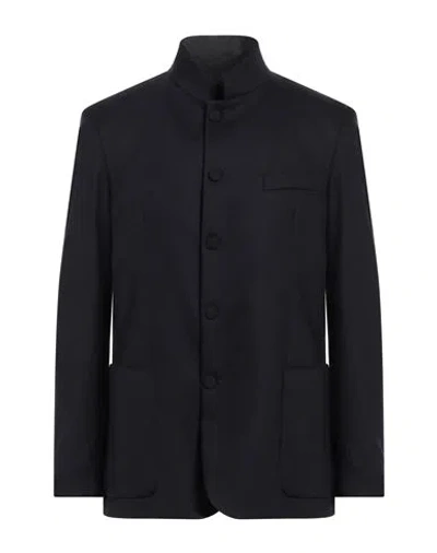Pt Torino Man Blazer Midnight Blue Size 40 Virgin Wool, Elastane In Black