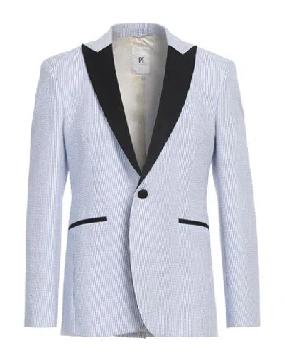 Pt Torino Man Blazer Sky Blue Size 38 Cotton, Elastane