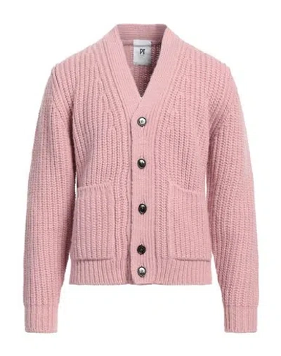 Pt Torino Man Cardigan Antique Rose Size 42 Wool, Alpaca Wool, Acrylic In Pink