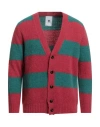 Pt Torino Man Cardigan Coral Size 40 Alpaca Wool, Polyamide, Wool In Red