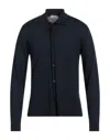 Pt Torino Man Cardigan Midnight Blue Size 42 Cotton, Silk