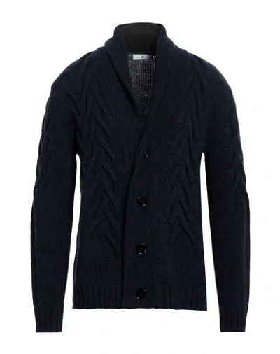 Pt Torino Man Cardigan Midnight Blue Size 40 Virgin Wool, Cashmere In Black