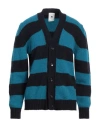 Pt Torino Man Cardigan Navy Size 38 Wool, Alpaca Wool, Acrylic In Blue
