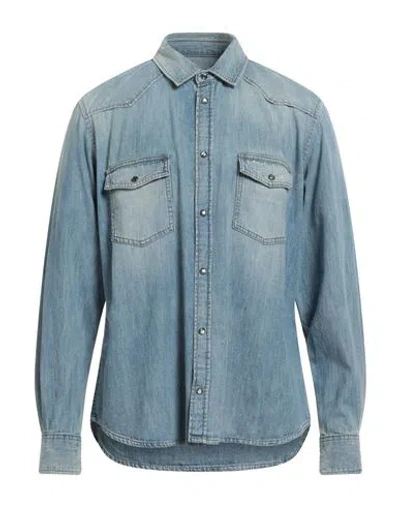 Pt Torino Man Denim Shirt Blue Size 16 ½ Cotton