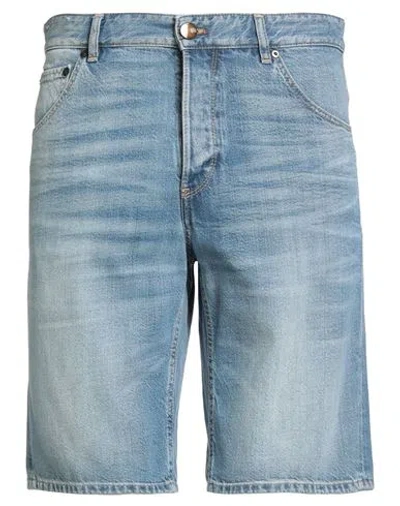 Pt Torino Man Denim Shorts Blue Size 34 Cotton, Lyocell