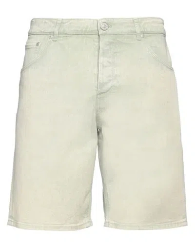 Pt Torino Man Denim Shorts Light Green Size 33 Cotton, Elastane