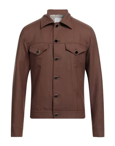 Pt Torino Man Jacket Brown Size 38 Virgin Wool, Mohair Wool