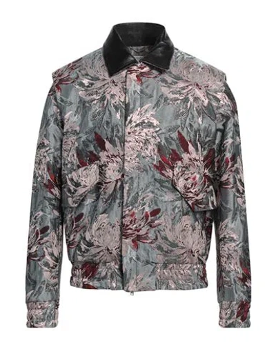 Pt Torino Man Jacket Lead Size 40 Polyester, Acetate, Cotton, Leather In Gray