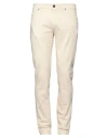 Pt Torino Man Jeans Beige Size 30 Cotton, Elastane