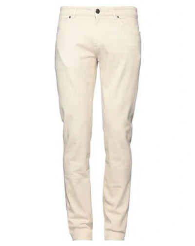 Pt Torino Man Jeans Beige Size 30 Cotton, Elastane