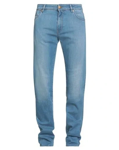 Pt Torino Man Jeans Blue Size 33 Cotton, Polyester, Viscose, Elastane