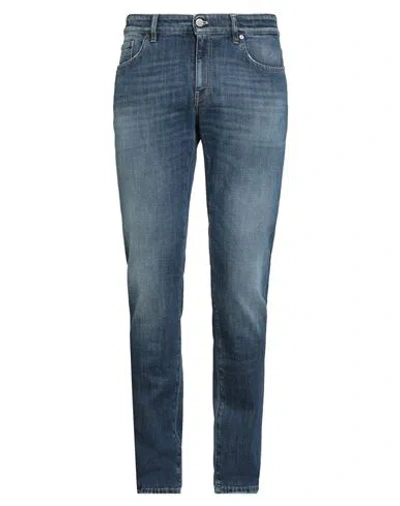 Pt Torino Man Jeans Blue Size 34 Cotton, Elastane