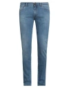 Pt Torino Man Jeans Blue Size 35 Cotton, Polyester, Elastane In Blue