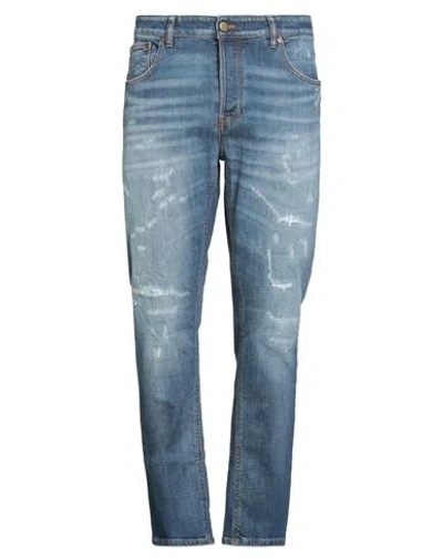 Pt Torino Man Jeans Blue Size 35 Cotton, Elastane