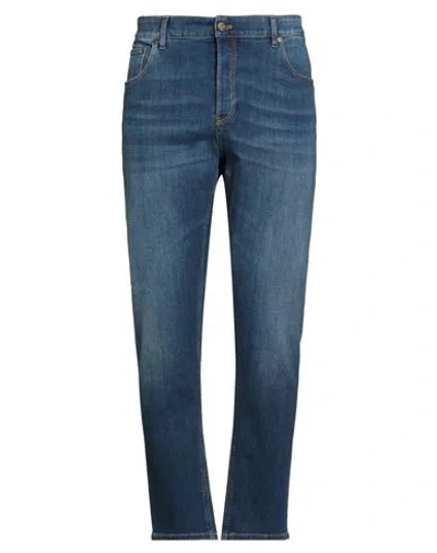 Pt Torino Man Jeans Blue Size 36 Cotton, Elastomultiester, Elastane