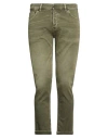 Pt Torino Man Jeans Dark Green Size 34 Cotton, Elastane
