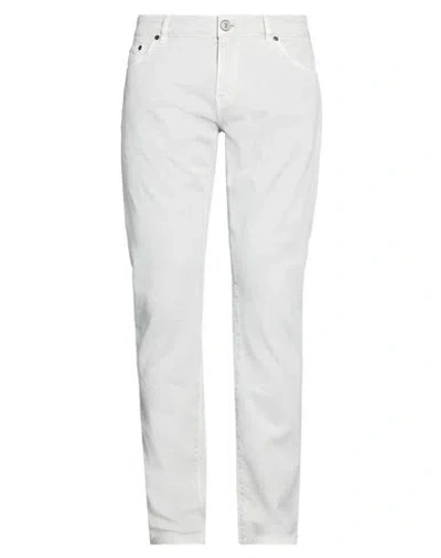 Pt Torino Man Jeans Light Grey Size 34 Cotton, Cashmere, Elastane In Gray