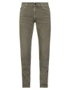 Pt Torino Man Jeans Military Green Size 38 Cotton, Elastane