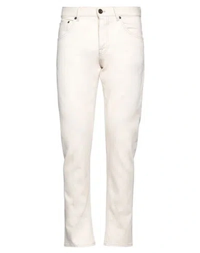Pt Torino Man Jeans Off White Size 34 Cotton, Elastane