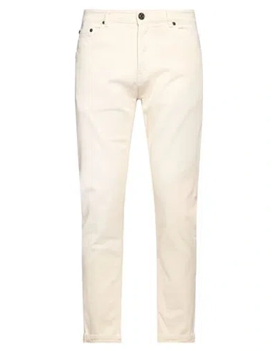 Pt Torino Man Jeans Pastel Yellow Size 36 Cotton, Elastane In Neutral