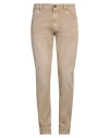 Pt Torino Man Jeans Sand Size 36 Cotton, Elastane In Beige