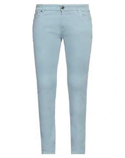 Pt Torino Cotton-linen Slim-straight Jeans In Light Blue