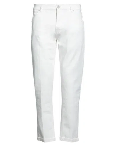 Pt Torino Man Jeans White Size 31 Cotton, Elastane